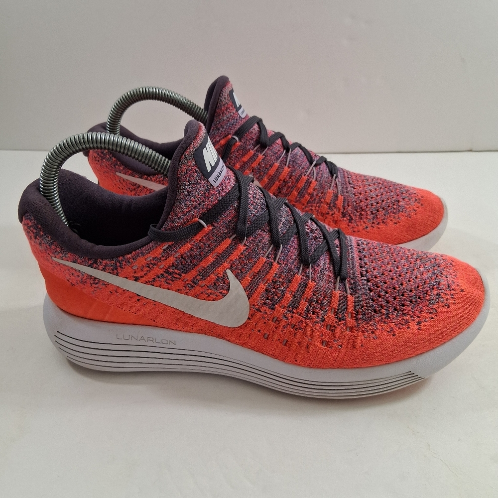Nike Women LunarEpic Flyknit 2 Women 9 Orange Running Shoes 863780-500